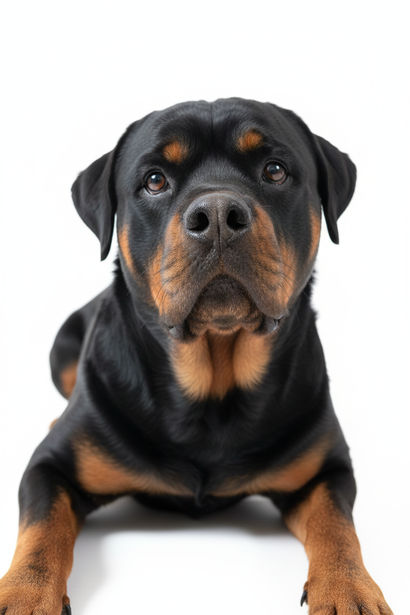 Rottweiler — Professional Studio White Background